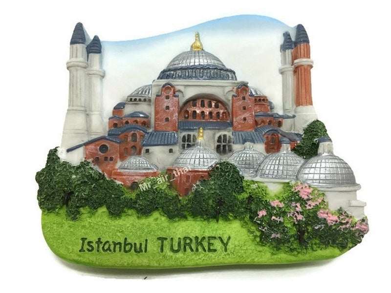 WitnyStore Tiny 2â…ž" Hagia Sophia Istanbul Turkey TÃ¼rkiye Magnet - Miniature Hand Made Resin 3D Asia Landmark Tourist Attraction Decorative Refrigerator Fridge Magnets DÃ©cor Collectible Souvenir Gift - Image 1